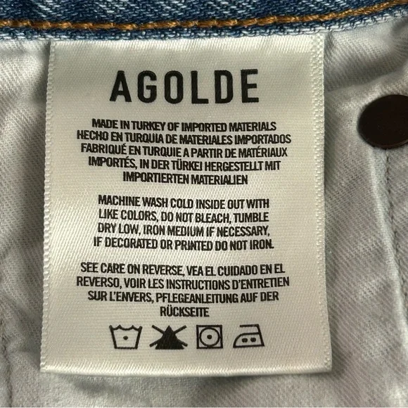 AGOLDE 90's Denim Shorts Size 24 in Blue Riptide High Rise- Bloggers Favorite